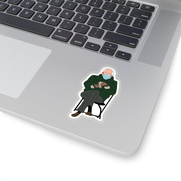 Bernie Sanders with Mittens - 3" x 3" Sticker