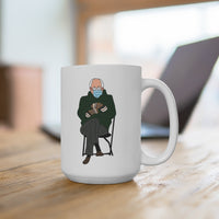 Bernie Sanders with Mittens - Large Mug 15oz
