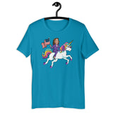 Kamala Harris on a Unicorn - Aqua T-Shirt