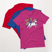 Kamala Harris on a Unicorn - Magenta T-Shirt