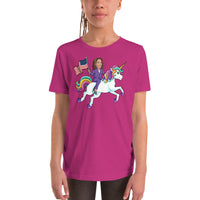 Kamala Harris on a Unicorn Kids T-Shirt