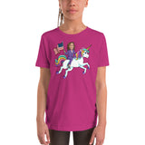 Kamala Harris on a Unicorn Kids T-Shirt