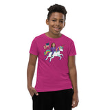 Kamala Harris on a Unicorn Kids T-Shirt