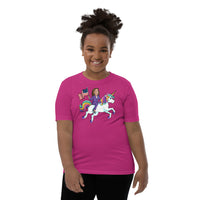 Kamala Harris on a Unicorn Kids T-Shirt